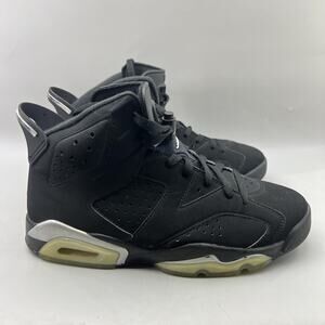 Air Jordan 6 Retro Mid Chrome Shoes Men's 8.5 Black Basketball Comfort‎ Sneakers